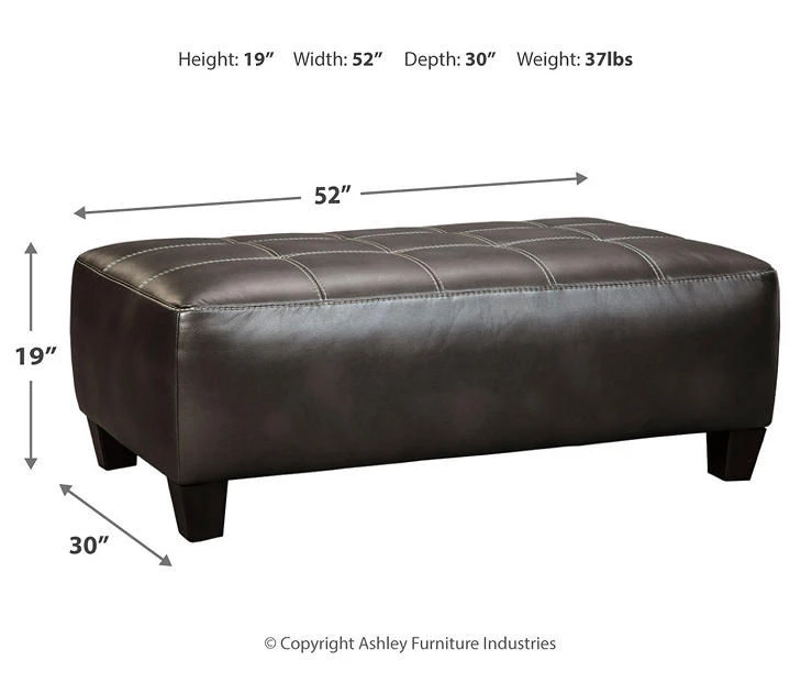 Nokomis Charcoal Faux Leather Oversize Accent Ottoman 5 Nokomis Charcoal Faux Leather Oversize Accent Ottoman - Image 3
