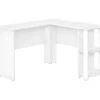White L-Shaped Corner Desk With Open Storage -Home Furniture 810597220