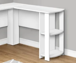 White L-Shaped Corner Desk With Open Storage -Home Furniture 810597220 3