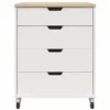 Evolution Vantage White & Weathered Oak 4-Drawer Storage Cart -Home Furniture 810597741