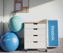 Evolution Vantage White & Weathered Oak 4-Drawer Storage Cart 11 Evolution Vantage White & Weathered Oak 4-Drawer Storage Cart -Home Furniture 810597741 3