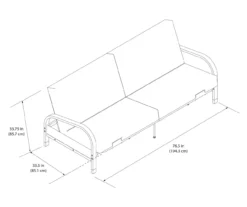 DHP Elbern Black Metal Futon With Black Microfiber Cover -Home Furniture 810598097 6