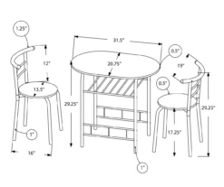 Monarch 3-Piece Dining Set -Home Furniture 810598491 A7