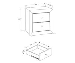 Monarch Linen Upholstered Nightstand -Home Furniture 810598500 A7