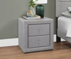 Monarch Linen Upholstered Nightstand -Home Furniture 810598500 B0