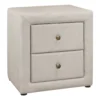 Monarch Linen Upholstered Nightstand -Home Furniture 810598501 A0