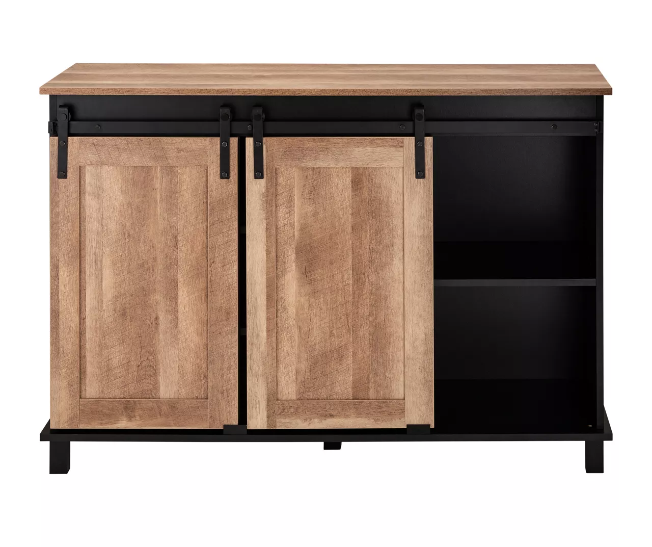 Modern Industrial Black & Brown Sliding Door Sideboard 4 Modern Industrial Black & Brown Sliding Door Sideboard - Image 2