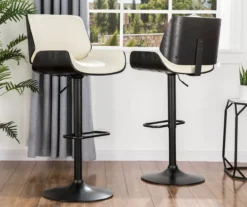 Glitzhome Mid-Century Modern Faux Leather Adjustable Bar Stools, 2-Pack -Home Furniture 810598738 A0 2
