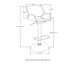 Glitzhome Mid-Century Modern Faux Leather Adjustable Bar Stools, 2-Pack -Home Furniture 810598738 A0 8