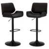 Glitzhome Mid-Century Modern Faux Leather Adjustable Bar Stools, 2-Pack -Home Furniture 810598741 A0 1
