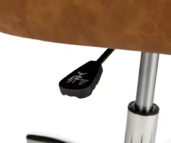 Caramel Brown Faux Leather Tufted Adjustable Office Chair -Home Furniture 810598931 A0 5