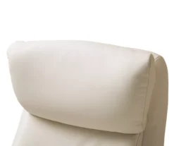 Cream Mid-Century Modern Faux Leather Executive Office Chair -Home Furniture 810598938 A0 6