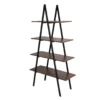 Walnut Modern A-Frame 4-Shelf Bookcase 1 Walnut Modern A-Frame 4-Shelf Bookcase -Home Furniture 810598942 A0 1
