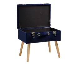 Glitzhome Velvet Suitcase Storage Stool 26 Glitzhome Velvet Suitcase Storage Stool -Home Furniture 810598944 A0 4
