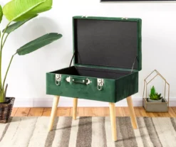 Glitzhome Velvet Suitcase Storage Stool 18 Glitzhome Velvet Suitcase Storage Stool -Home Furniture 810598947 A0 2