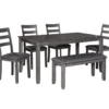 Fairview 6-Piece Dining Set With Bench -Home Furniture 810599355 2