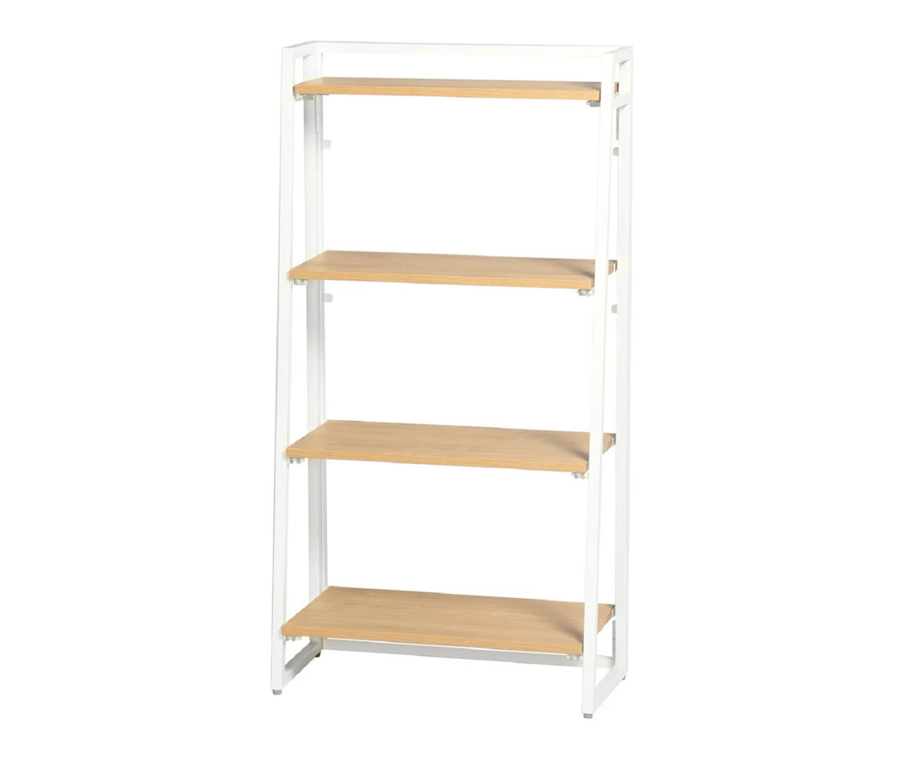 Blonde Wood Look & White 4-Tier Folding Bookcase 3 Blonde Wood Look & White 4-Tier Folding Bookcase