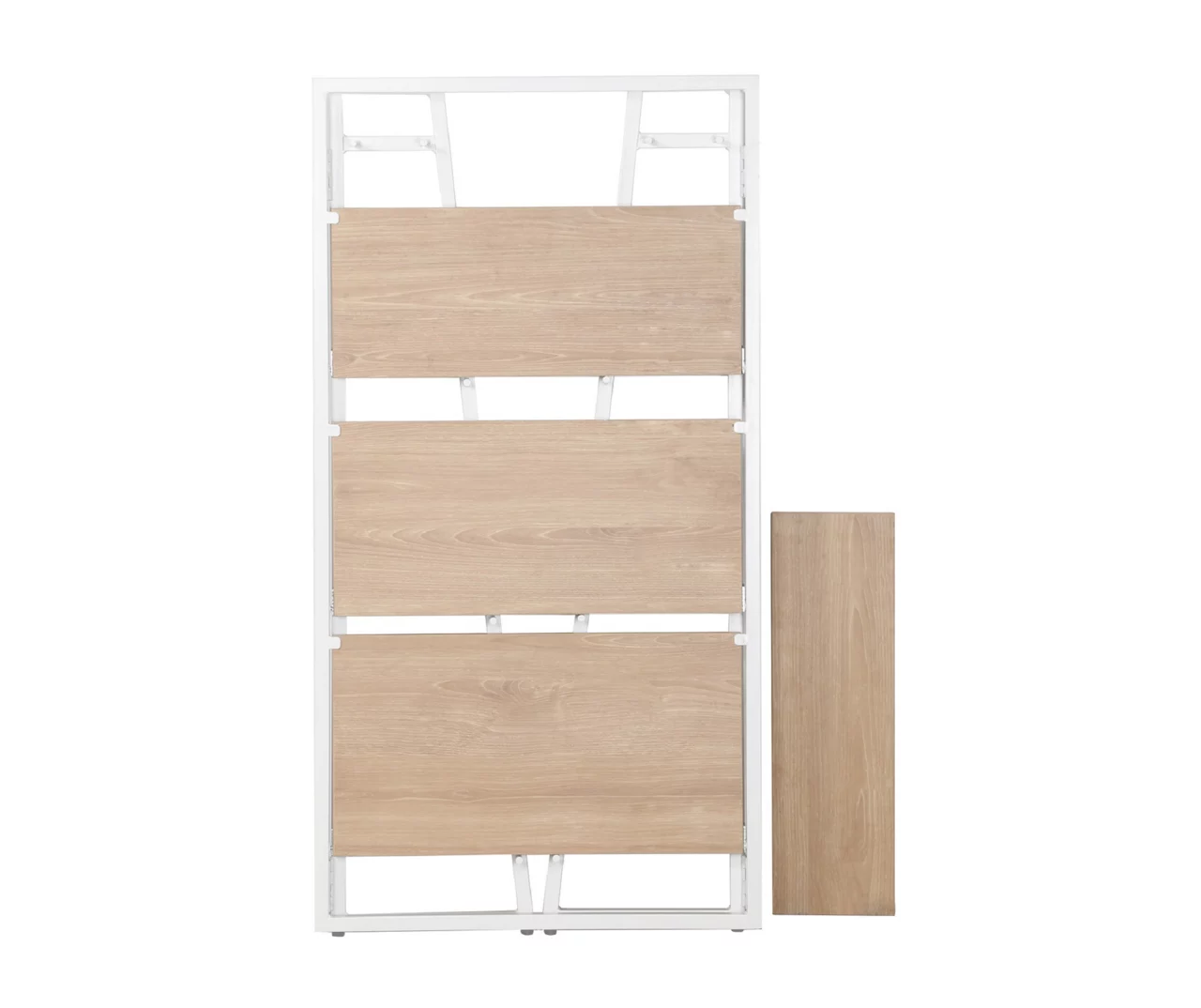 Blonde Wood Look & White 4-Tier Folding Bookcase 4 Blonde Wood Look & White 4-Tier Folding Bookcase - Image 2