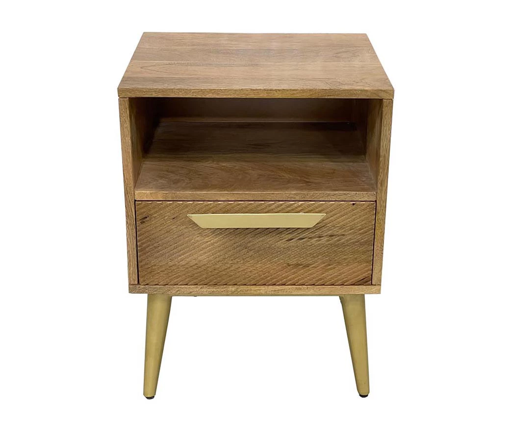 Mango Wood & Metal Bed Side Table 3 Mango Wood & Metal Bed Side Table