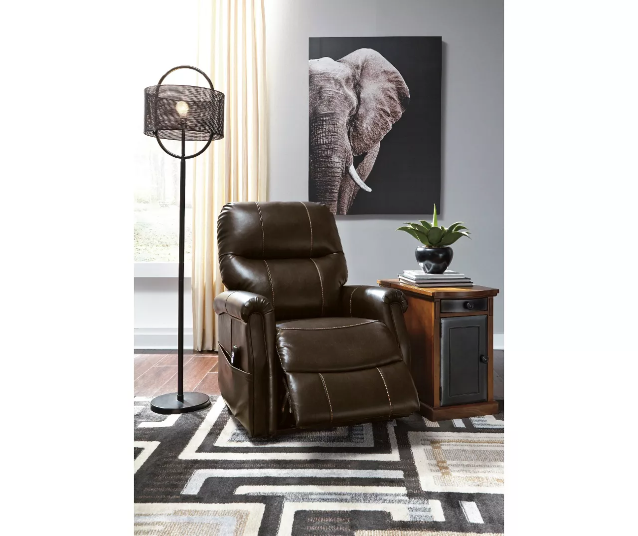 Markridge Chocolate Faux Leather Power Lift Recliner 5 Markridge Chocolate Faux Leather Power Lift Recliner - Image 3