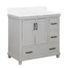 DHP Atwater Living Mills Gray Bathroom Vanity With White Sink -Home Furniture 810610512 A0