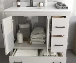 DHP Atwater Living Mills Gray Bathroom Vanity With White Sink -Home Furniture 810610512 B0 4