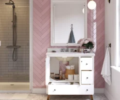 DHP Atwater Living Delias Bathroom Vanity With White Sink 35 DHP Atwater Living Delias Bathroom Vanity With White Sink -Home Furniture 810610514 B0 4