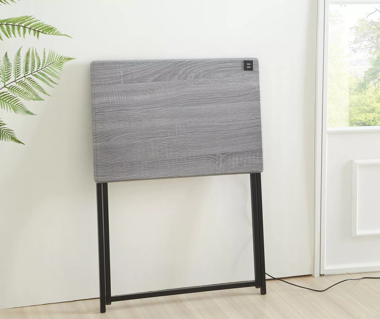 Wood Look Folding Table With USB Charging 9 Wood Look Folding Table With USB Charging - Image 8