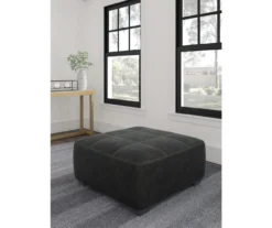 Bilgray Black Faux Leather Oversize Accent Ottoman 8 Bilgray Black Faux Leather Oversize Accent Ottoman -Home Furniture 810612225 5