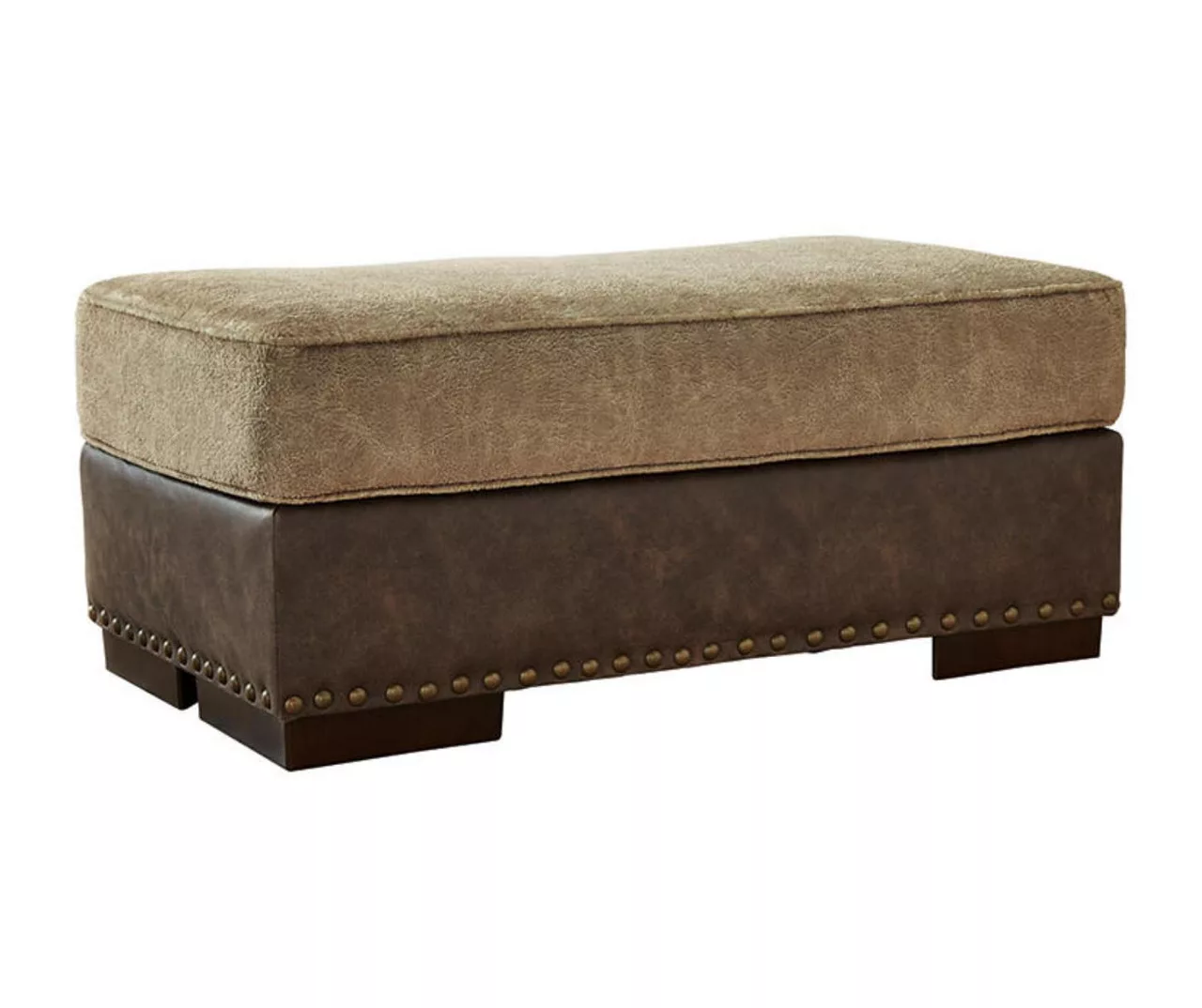 Alesbury Brown Faux Leather Ottoman 5 Alesbury Brown Faux Leather Ottoman - Image 3
