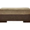Alesbury Brown Faux Leather Ottoman