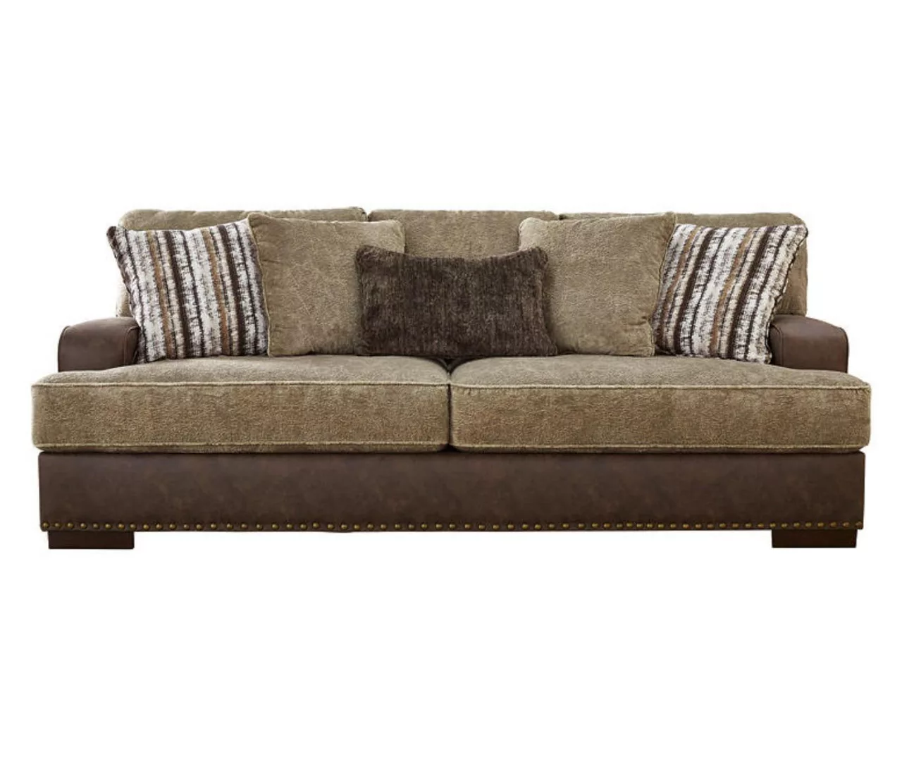 Alesbury Brown Faux Leather Sofa 3 Alesbury Brown Faux Leather Sofa