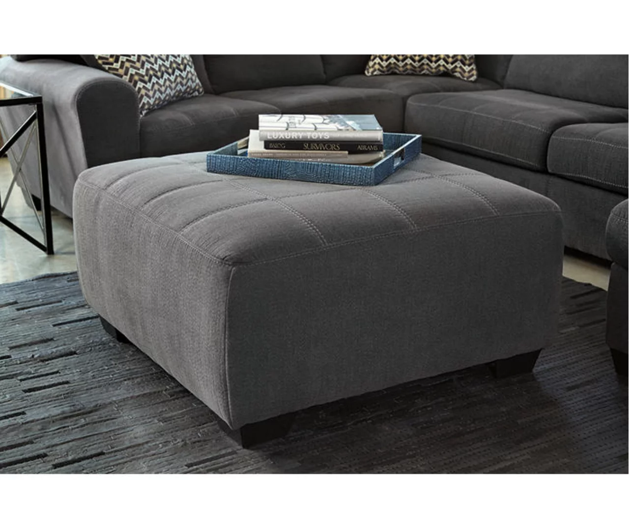 Ambee Gray Oversize Accent Ottoman 4 Ambee Gray Oversize Accent Ottoman - Image 2