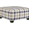 Meggett Blue & Beige Plaid Oversize Accent Ottoman 1 Meggett Blue & Beige Plaid Oversize Accent Ottoman -Home Furniture 810612370 1