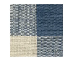 Meggett Blue & Beige Plaid Oversize Accent Ottoman -Home Furniture 810612370 2