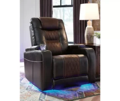 Composer Brown Faux Leather Power Recliner -Home Furniture 810612553 2