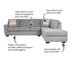 Broyhill Dudlee Smoke Sectional -Home Furniture 810613229 810613230 X0 1 1
