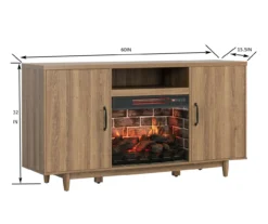 60" Modern Tan Electric Fireplace Console 13 60" Modern Tan Electric Fireplace Console -Home Furniture 810617759 A6