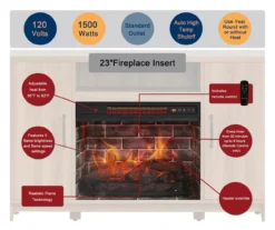 60" Modern Tan Electric Fireplace Console 11 60" Modern Tan Electric Fireplace Console -Home Furniture 810617759 M7