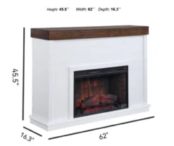 62" White Shiplap Grand Electric Fireplace -Home Furniture 810617760 A6 1