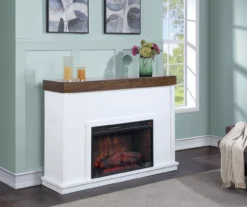 62" White Shiplap Grand Electric Fireplace -Home Furniture 810617760 B0 1