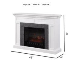 48" Faux Herringbone Mantel Electric Fireplace -Home Furniture 810617761 A6 1