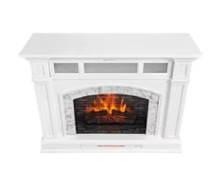 62" White Marble Grand Electric Fireplace Console -Home Furniture 810617766 A0 4