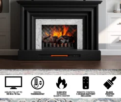53.5" Black Petite Grand Electric Fireplace Console -Home Furniture 810617767 M7