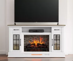 60" White 2-Door Electric Fireplace Console 15 60" White 2-Door Electric Fireplace Console -Home Furniture 810618088 B0 1
