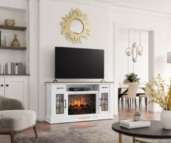 60" White 2-Door Electric Fireplace Console 17 60" White 2-Door Electric Fireplace Console -Home Furniture 810618088 B0 3