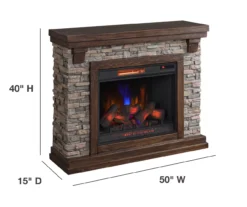 50" Madison Pine & Faux Stone Electric Fireplace 13 50" Madison Pine & Faux Stone Electric Fireplace -Home Furniture 810620258 A6