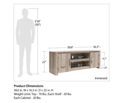 60" Aldridge Gray Oak TV Stand -Home Furniture 810621024 A0 6