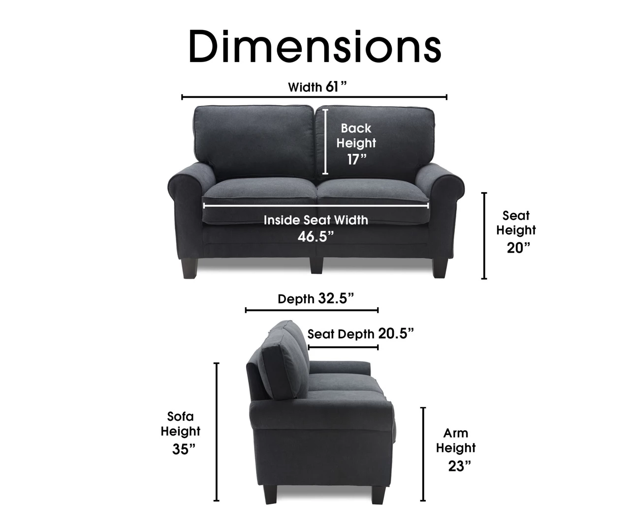 Copenhagen Charcoal Loveseat 7 Copenhagen Charcoal Loveseat - Image 5