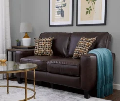 Palisades Chestnut Bonded Leather Loveseat -Home Furniture 810659212 A0 3